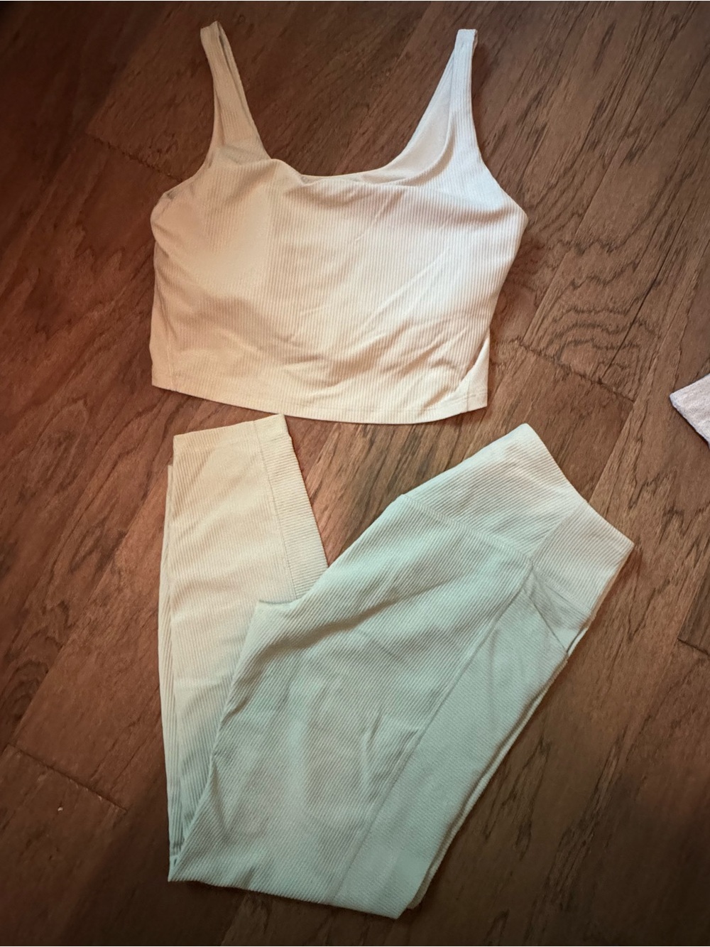 Old Navy Ribbed Tank & Leggings Set - Light Cream